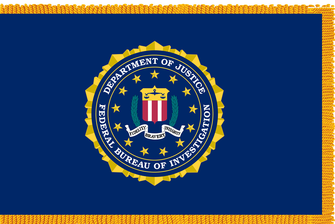 Federal Bureau of Investigation FBI Indoor Flags are made in USA from