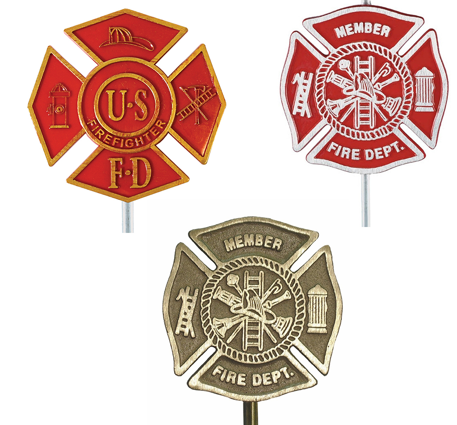 Firefighter Grave Markers are made from cast aluminum, cast bronze and ...