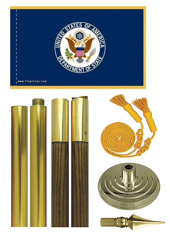 US Department of State Indoor Presentation Flag Sets include: 3x5 ft or ...