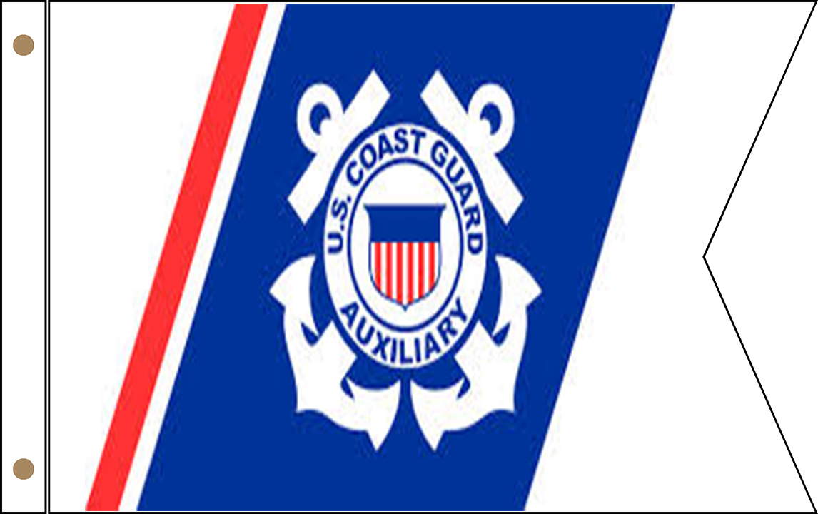 US Coast Guard Auxiliary Guidon Flags made in USA by FlagsExpo.com in ...