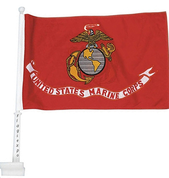 USMC Car Windows Flags